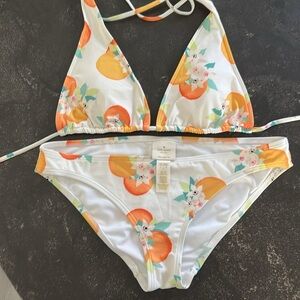 Kate Spade White and Orange Bikini Bottom